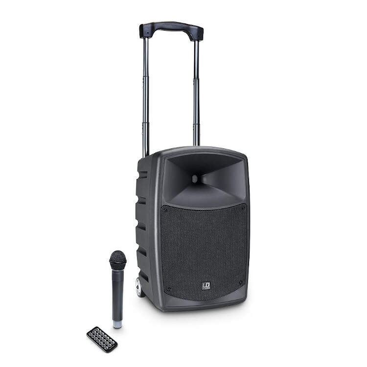 Rent Portable speaker with wheels and mic