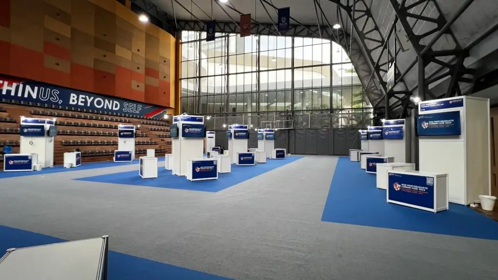 Trade show booth TV rental and setup