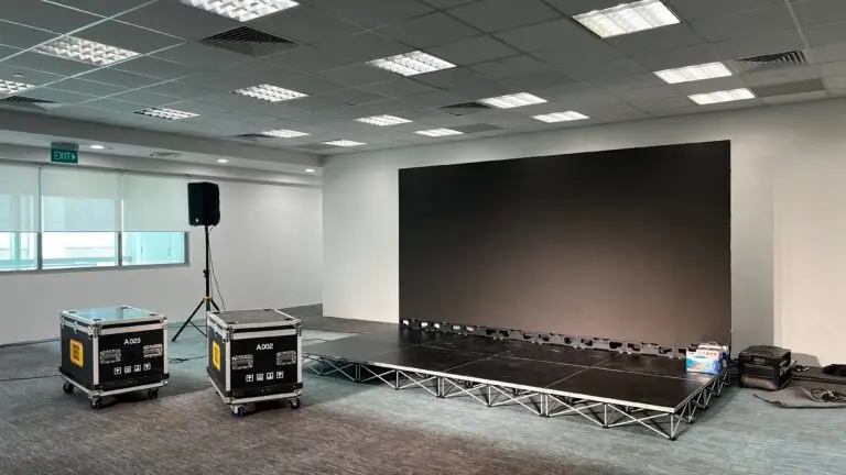 Stage rental service with prompt delivery and setup crew. Professional setup service that fits within your schedule.