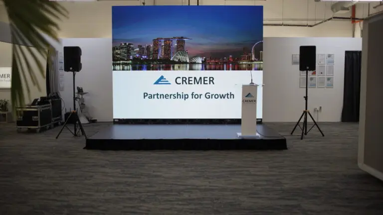 Rent Acrylic rostrum Singapore with printed logo