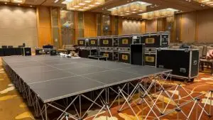 Marina Bay Sands Convention Center LED Wall setup venue. Before Rental Stage Setup