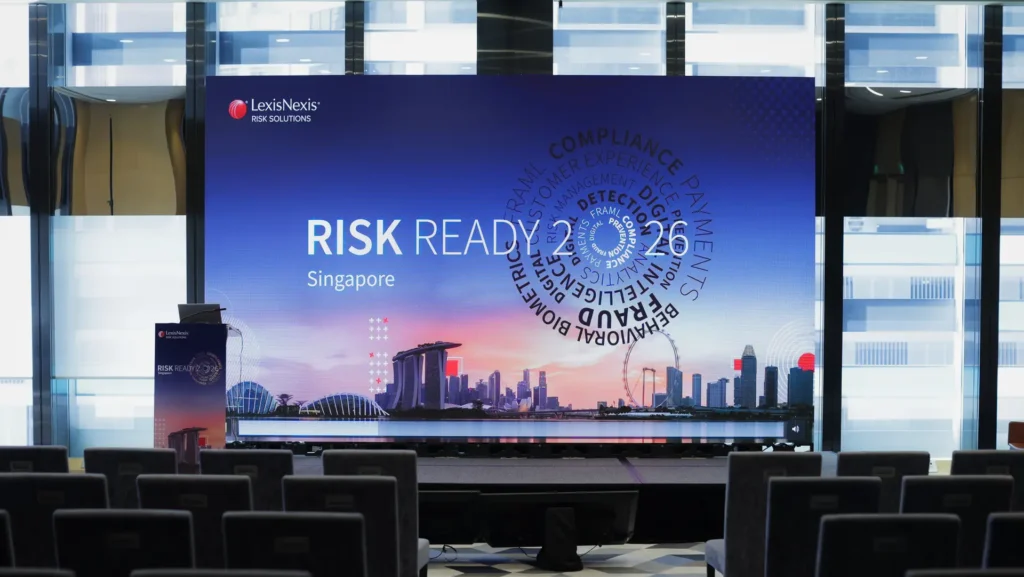 5m X3m LED wall Rental setup at Sofitel City Center for LexisNexis Singapore