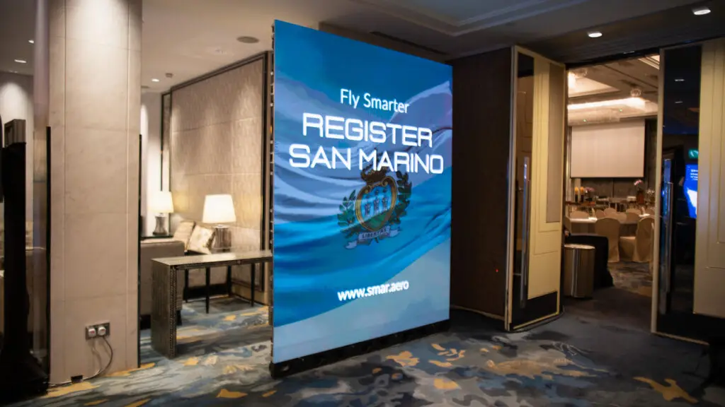 San Marino Aircraft LED wall Signage Rental for tradeshow