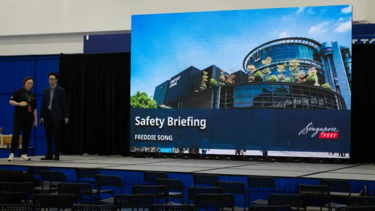 5m X 3m LED wall rental setup for Singapore Post Townhall