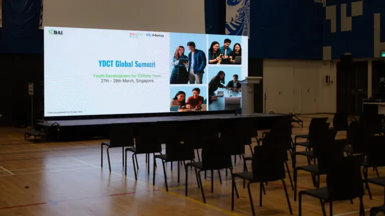 Youth development for climate tech LED wall rental. Setup at National University of Singapore