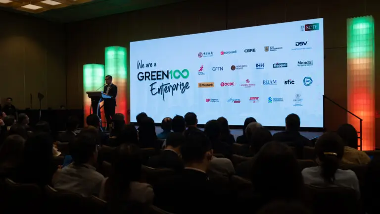 8m X3m Led Wall rental setup at Marina Bay Sands convention centre for Singapore Climate Transition Forum 2026