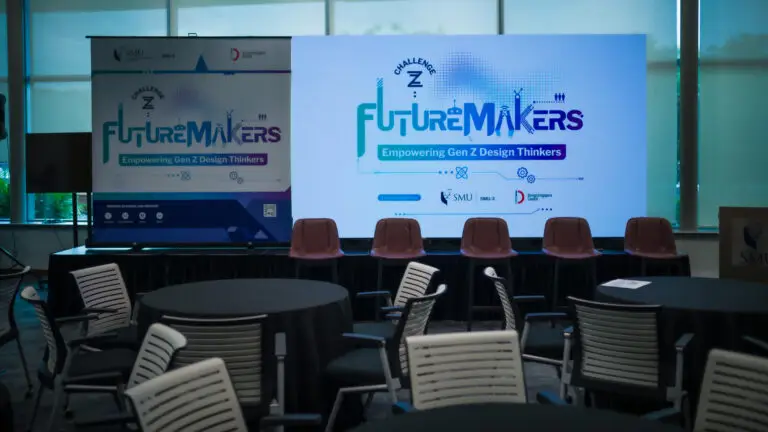 LED wall rental and full audio visual setup for Singapore Management University’s six-day hackathon.