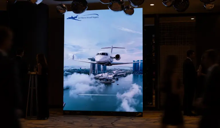 2m x 2.5m LED wall rental setup at Raffles City Convention Center Singapore